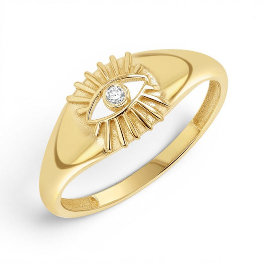 Sunbeam Evil Eye Ring - Lotus Diamond