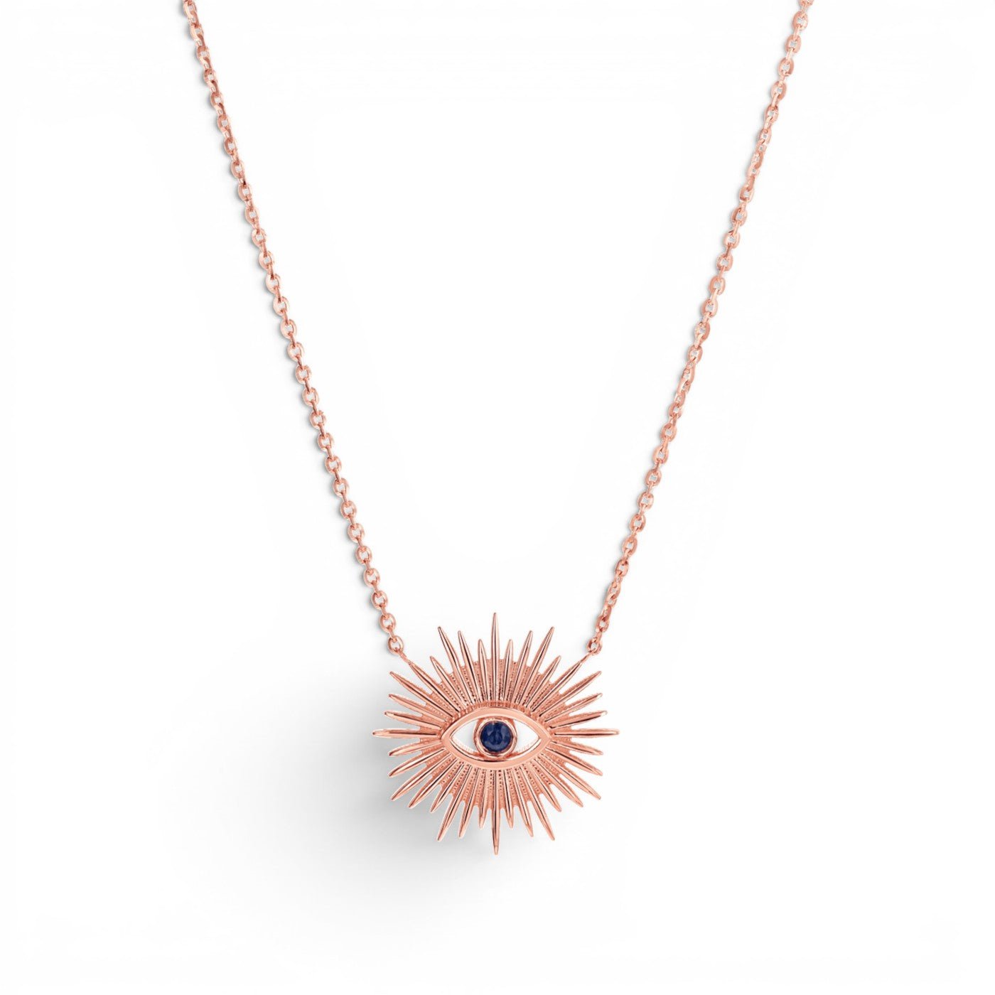 Sunburst Evil Eye Necklace - Lotus Diamond