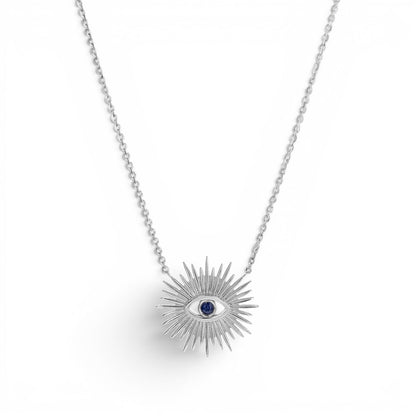 Sunburst Evil Eye Necklace - Lotus Diamond