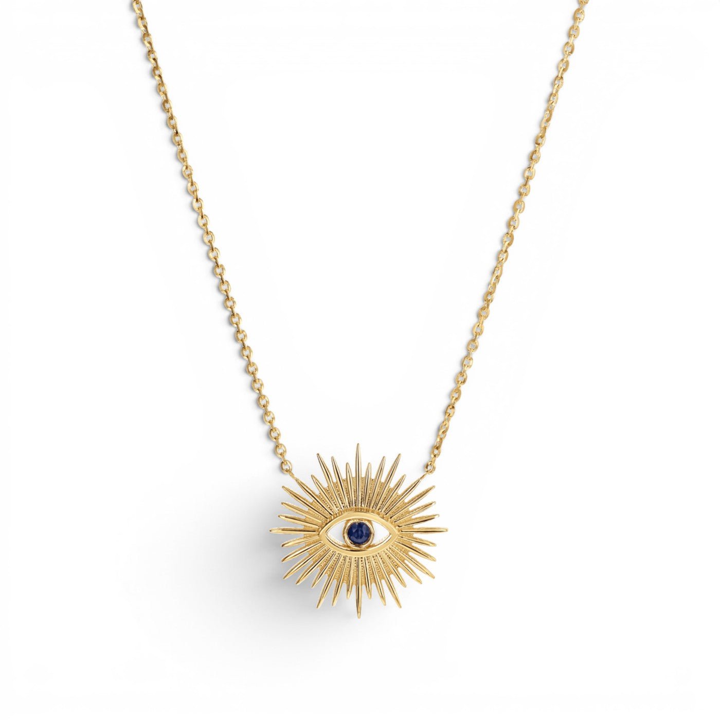 Sunburst Evil Eye Necklace - Lotus Diamond