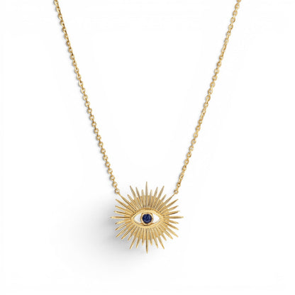 Sunburst Evil Eye Necklace - Lotus Diamond