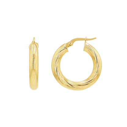 Swirl Hoop Earrings - Lotus Diamond