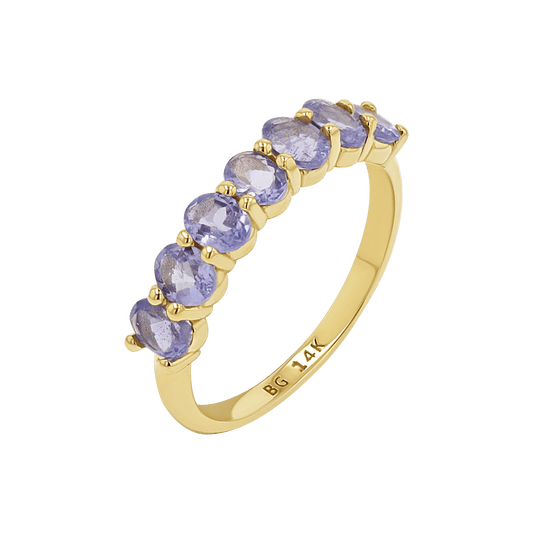 Tanzanite Oval Half Eternity Band - Lotus Diamond