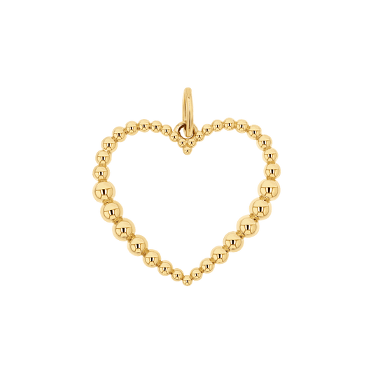 Tapered Bead Heart Charm - Lotus Diamond
