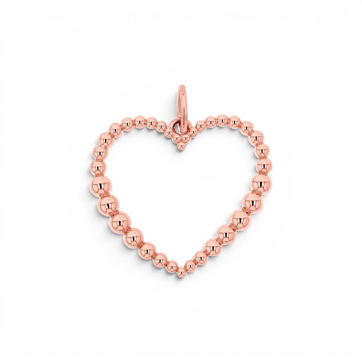 Tapered Bead Heart Charm - Lotus Diamond