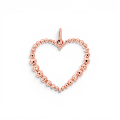 Tapered Bead Heart Charm - Lotus Diamond