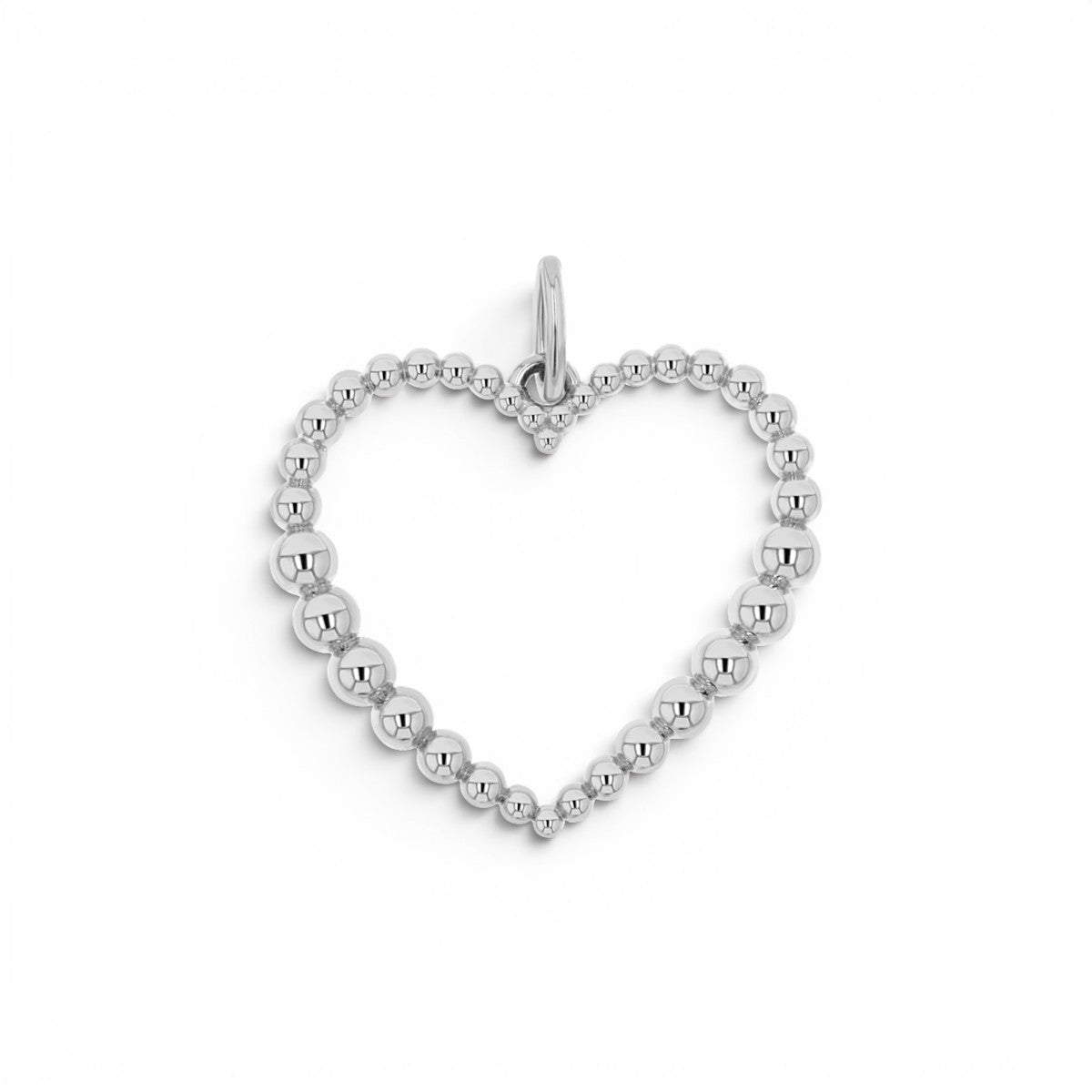 Tapered Bead Heart Charm - Lotus Diamond