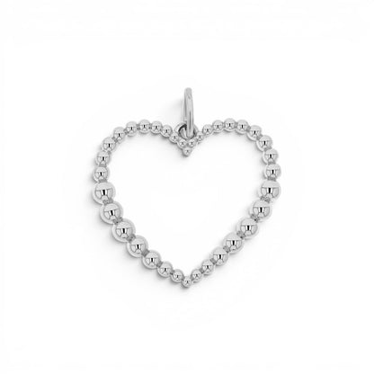 Tapered Bead Heart Charm - Lotus Diamond