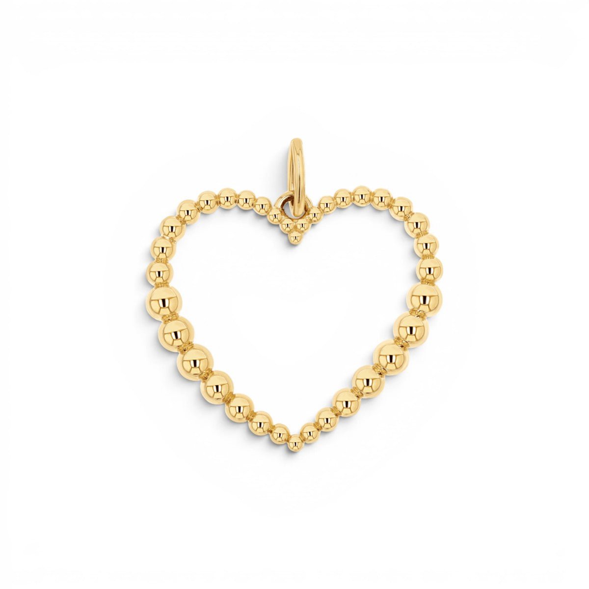 Tapered Bead Heart Charm - Lotus Diamond