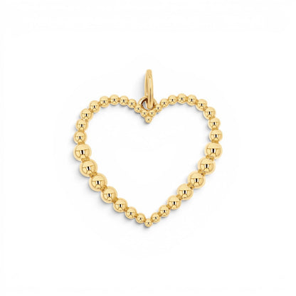 Tapered Bead Heart Charm - Lotus Diamond