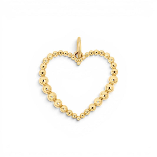 Tapered Bead Heart Charm - Lotus Diamond