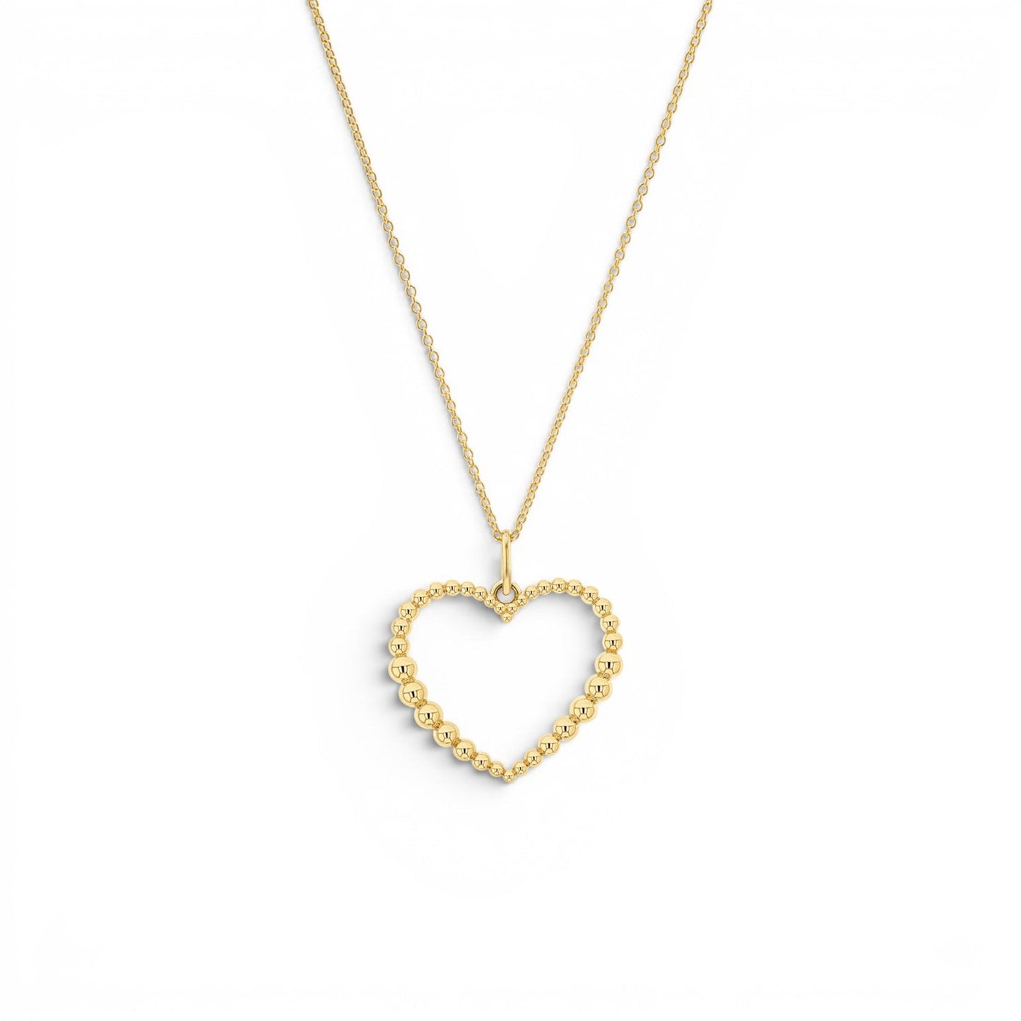 Tapered Bead Heart Charm - Lotus Diamond