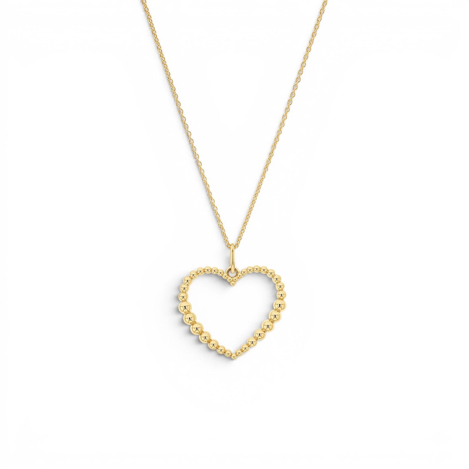 Tapered Bead Heart Charm - Lotus Diamond
