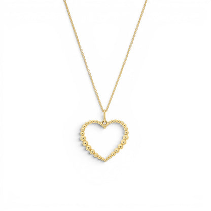 Tapered Bead Heart Charm - Lotus Diamond