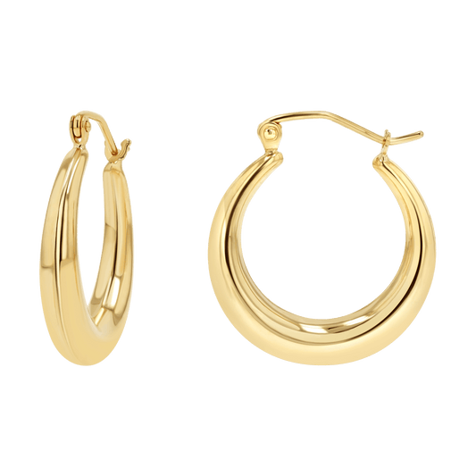 Tapered Hoop Earrings - Lotus Diamond