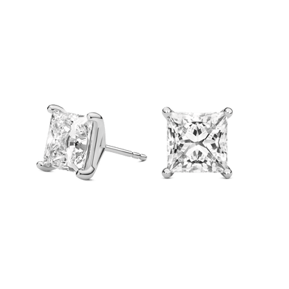 The Asscher Solitaire Studs - Lotus Diamond