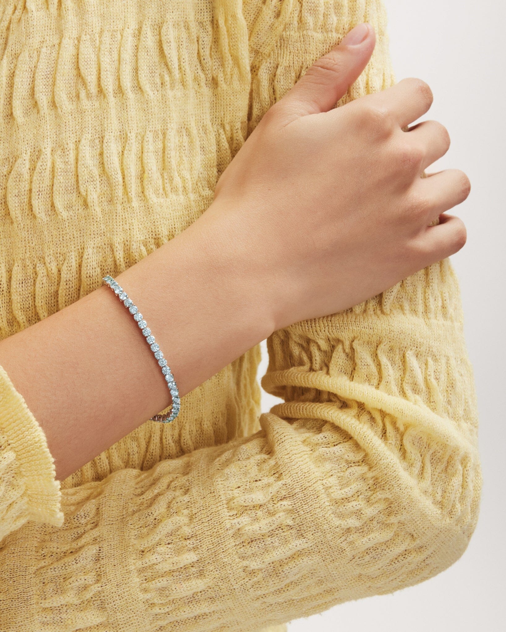 The Blue Tennis Bracelet, Small - Lotus Diamond