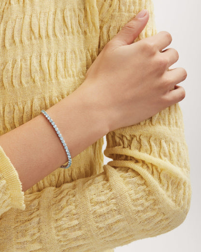 The Blue Tennis Bracelet, Small - Lotus Diamond