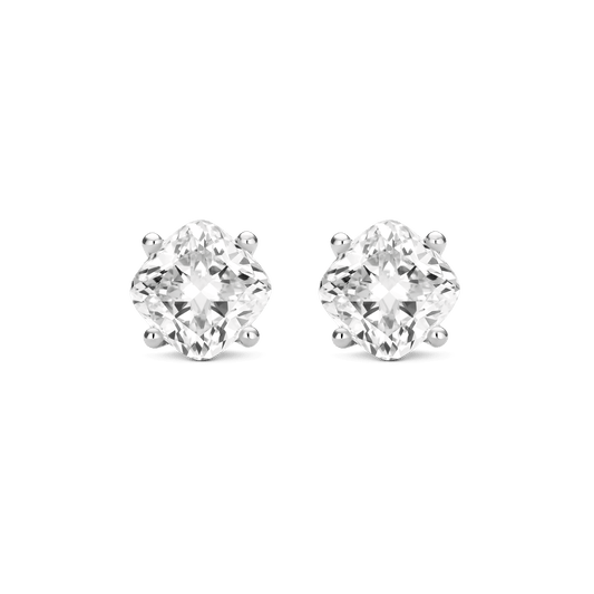 The Cushion Solitaire Studs - Lotus Diamond
