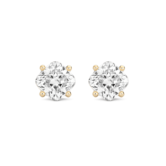 The Cushion Solitaire Studs - Lotus Diamond