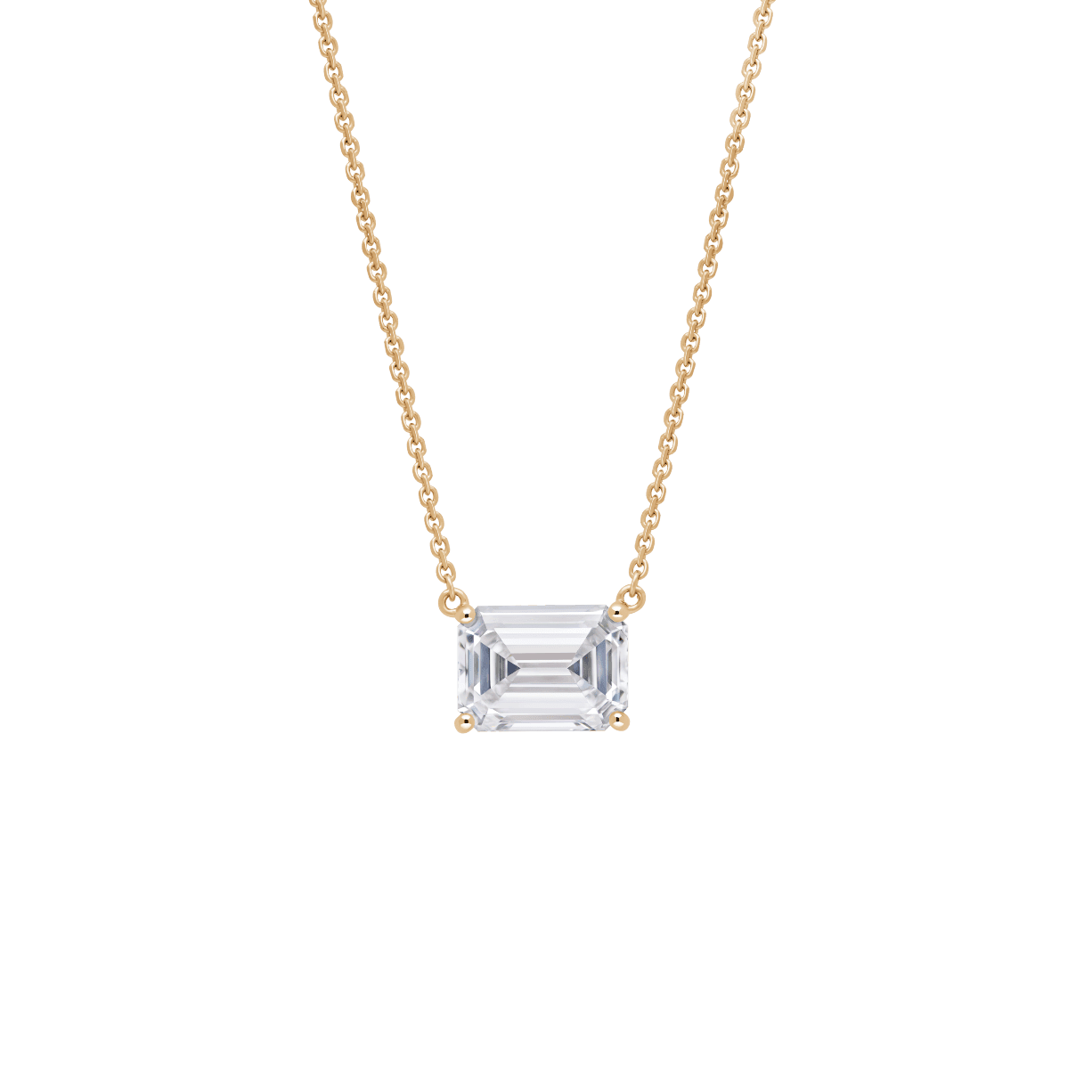 The Emerald Solitaire Pendant - Lotus Diamond