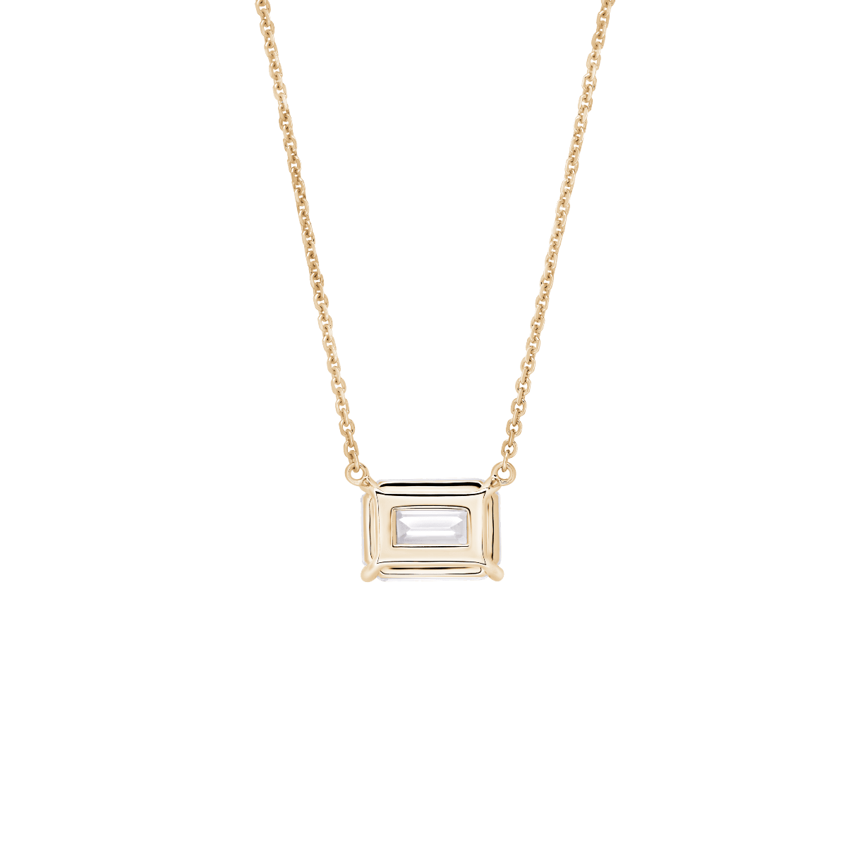 The Emerald Solitaire Pendant - Lotus Diamond