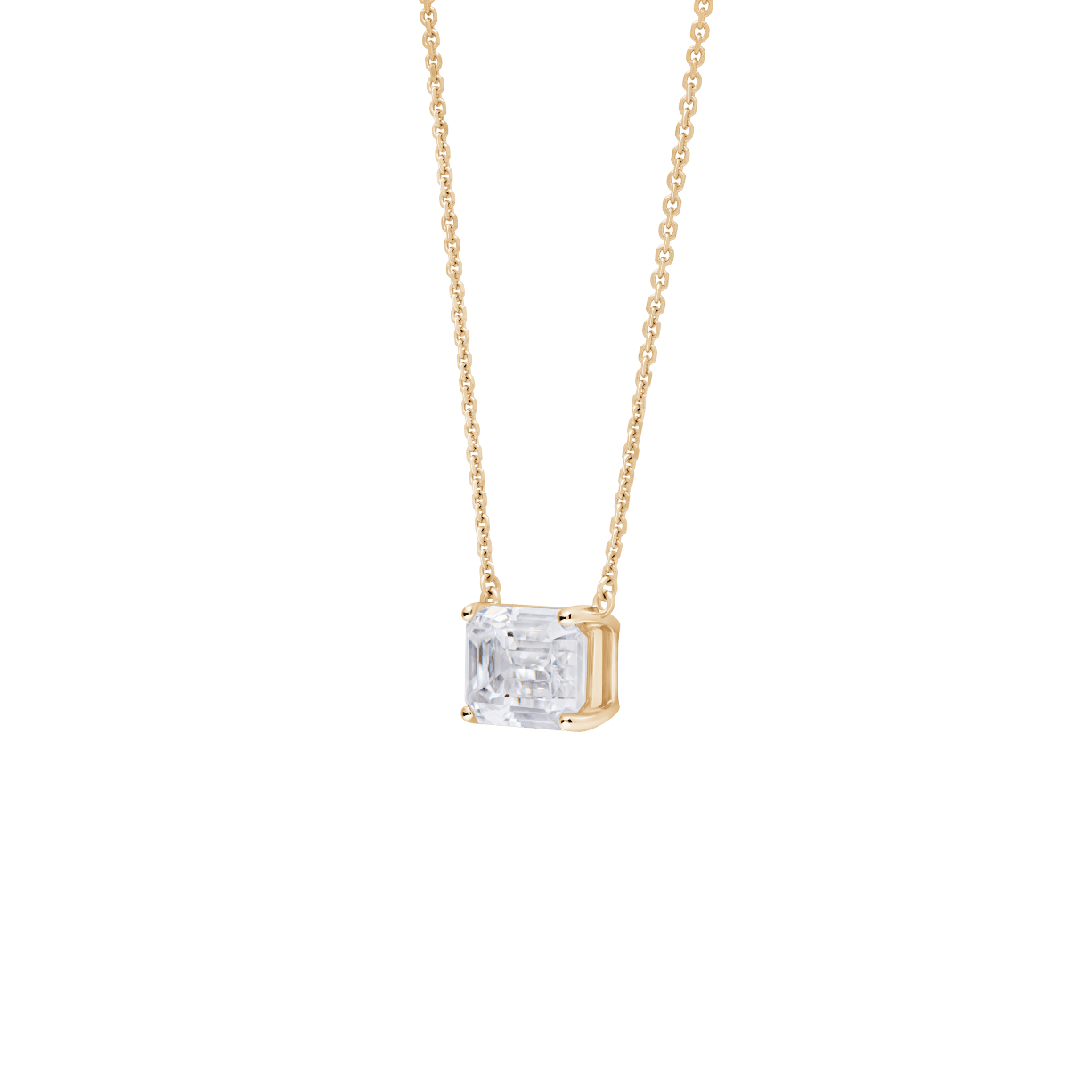 The Emerald Solitaire Pendant - Lotus Diamond