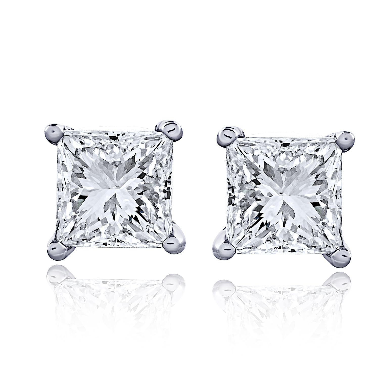 The IGI CERTIFIED 1 to 10 Carat LAB GROWN Diamond Stud Earrings Round Cut 4 Prong PUSH BACK (F - G Color, VS1 - VS2 Eye Clean Clarity) - Lotus Diamond