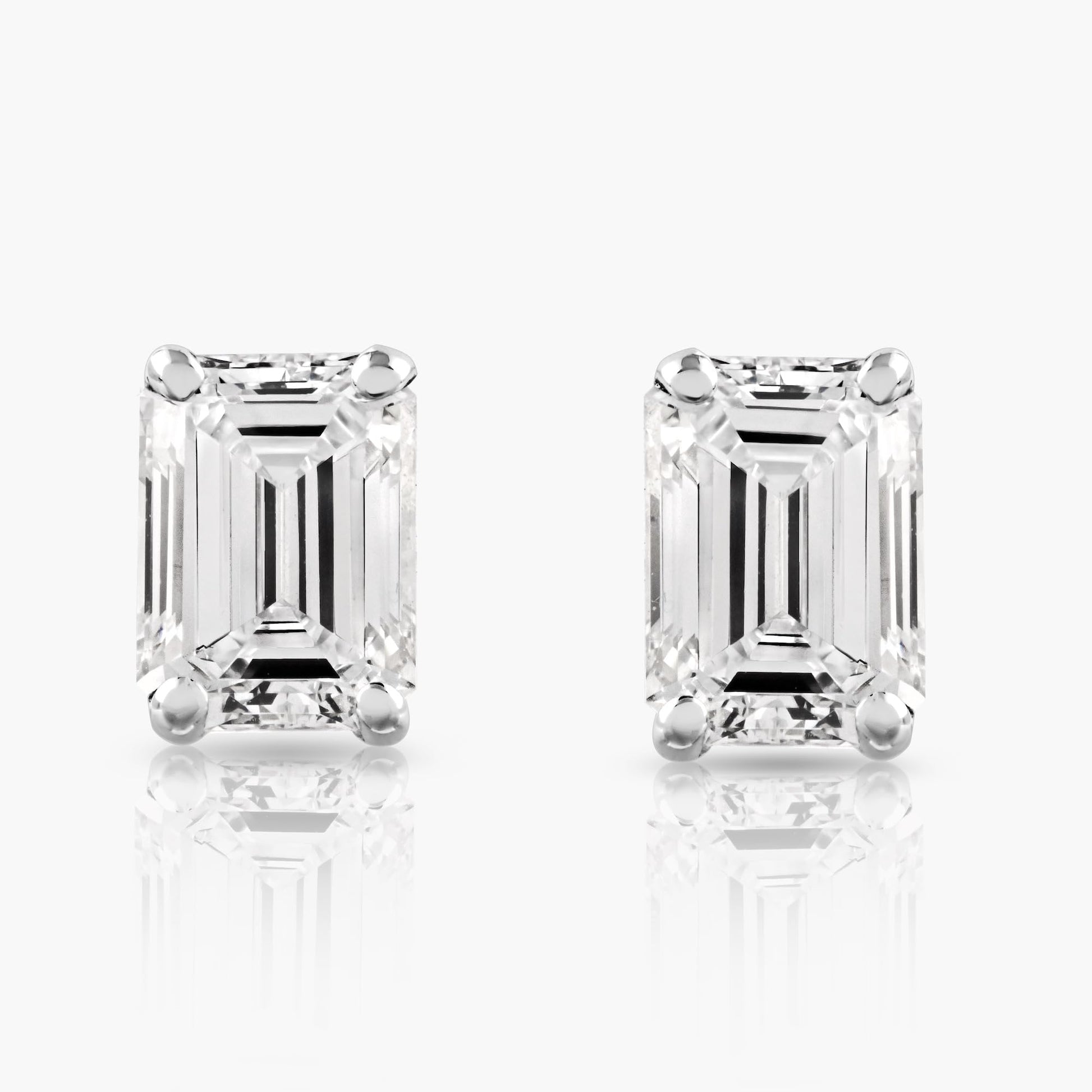 The IGI CERTIFIED 1 to 10 Carat LAB GROWN Diamond Stud Earrings Round Cut 4 Prong PUSH BACK (F-G Color, VS1-VS2 Eye Clean Clarity) - Lotus Diamond
