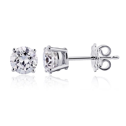 The IGI CERTIFIED 1 to 10 Carat LAB GROWN Diamond Stud Earrings Round Cut 4 Prong PUSH BACK (F - G Color, VS1 - VS2 Eye Clean Clarity) - Lotus Diamond