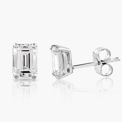 The IGI CERTIFIED 1 to 10 Carat LAB GROWN Diamond Stud Earrings Round Cut 4 Prong PUSH BACK (F - G Color, VS1 - VS2 Eye Clean Clarity) - Lotus Diamond