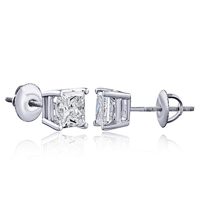 The IGI CERTIFIED 1 to 10 Carat LAB GROWN Diamond Stud Earrings Round Cut 4 Prong PUSH BACK (F-G Color, VS1-VS2 Eye Clean Clarity) - Lotus Diamond