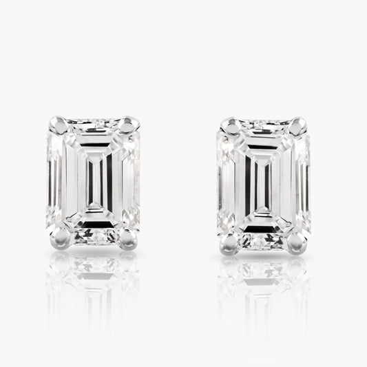 The IGI CERTIFIED 1 to 10 Carat LAB GROWN Diamond Stud Earrings Round Cut 4 Prong PUSH BACK (F - G Color, VS1 - VS2 Eye Clean Clarity) - Lotus Diamond