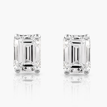 The IGI CERTIFIED 1 to 10 Carat LAB GROWN Diamond Stud Earrings Round Cut 4 Prong PUSH BACK (F - G Color, VS1 - VS2 Eye Clean Clarity) - Lotus Diamond