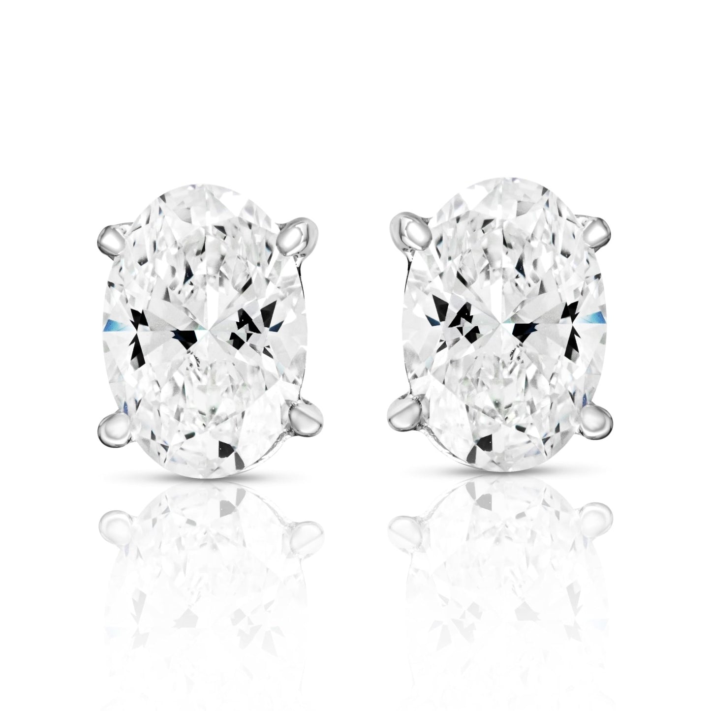 The IGI CERTIFIED 1 to 10 Carat LAB GROWN Diamond Stud Earrings Round Cut 4 Prong PUSH BACK (F - G Color, VS1 - VS2 Eye Clean Clarity) - Lotus Diamond