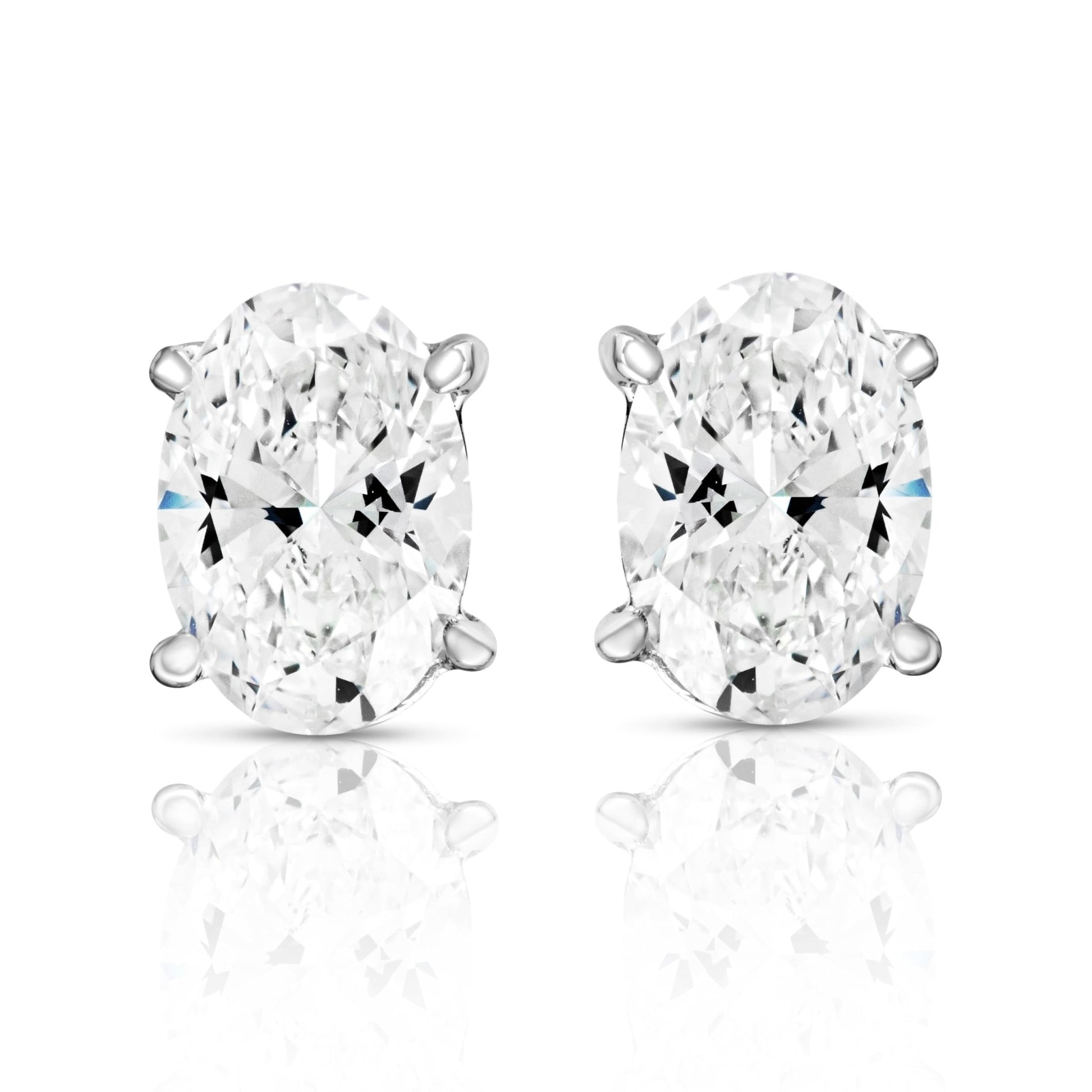 The IGI CERTIFIED 1 to 10 Carat LAB GROWN Diamond Stud Earrings Round Cut 4 Prong PUSH BACK (F - G Color, VS1 - VS2 Eye Clean Clarity) - Lotus Diamond