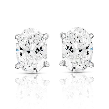 The IGI CERTIFIED 1 to 10 Carat LAB GROWN Diamond Stud Earrings Round Cut 4 Prong PUSH BACK (F - G Color, VS1 - VS2 Eye Clean Clarity) - Lotus Diamond