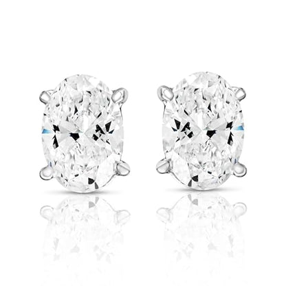 The IGI CERTIFIED 1 to 10 Carat LAB GROWN Diamond Stud Earrings Round Cut 4 Prong PUSH BACK (F - G Color, VS1 - VS2 Eye Clean Clarity) - Lotus Diamond