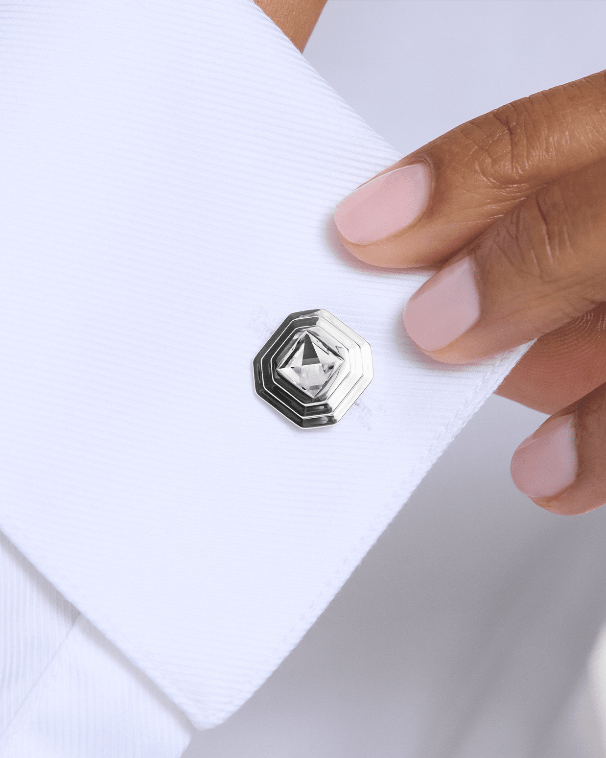 The Lightbox Cut Cufflinks - Lotus Diamond