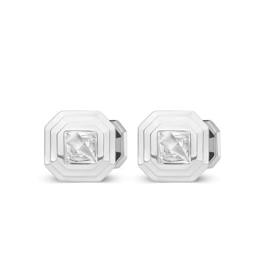 The Lightbox Cut Cufflinks - Lotus Diamond