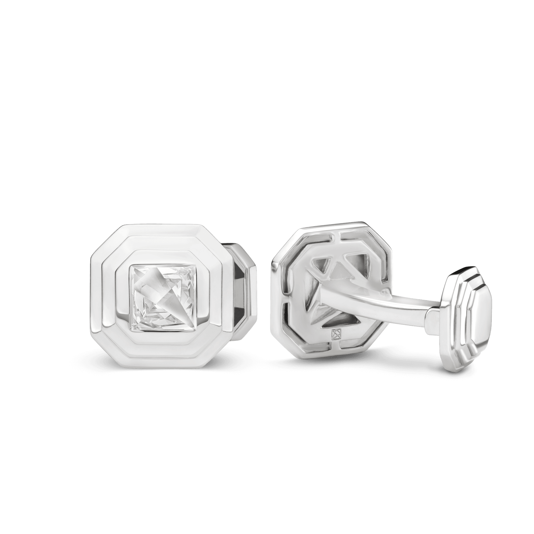 The Lightbox Cut Cufflinks - Lotus Diamond
