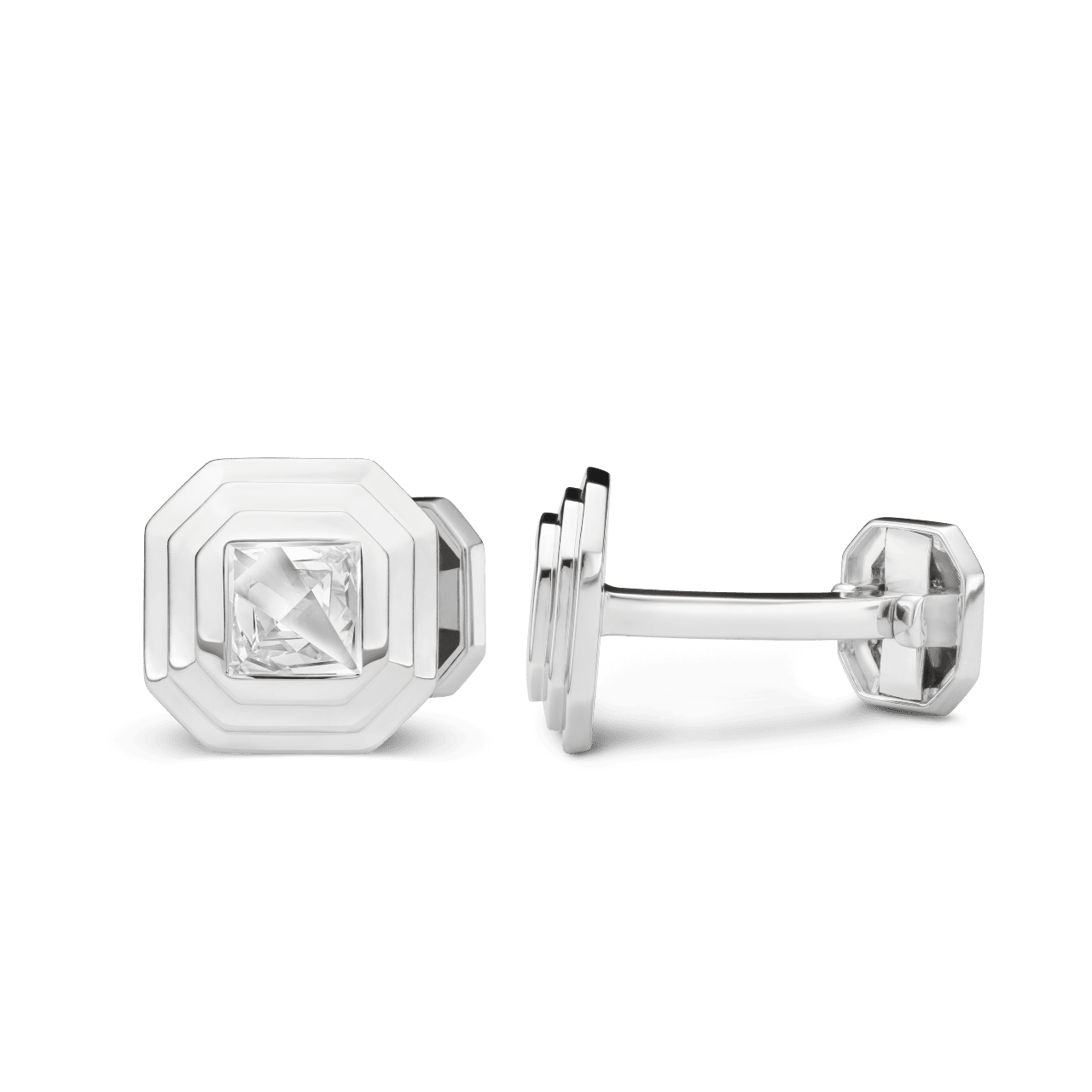 The Lightbox Cut Cufflinks - Lotus Diamond