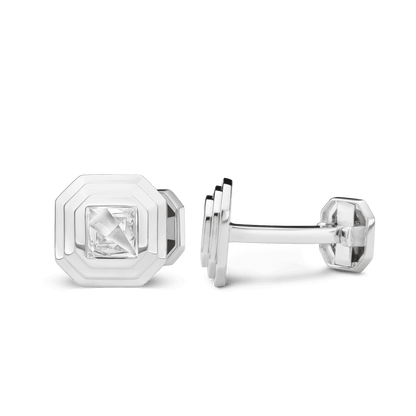 The Lightbox Cut Cufflinks - Lotus Diamond