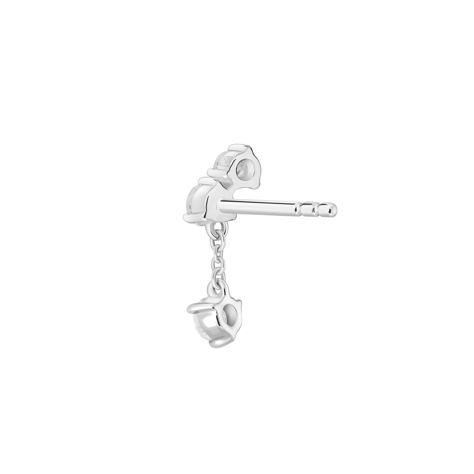 The Mini Angle Drop Single Earring - Lotus Diamond