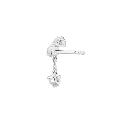 The Mini Angle Drop Single Earring - Lotus Diamond