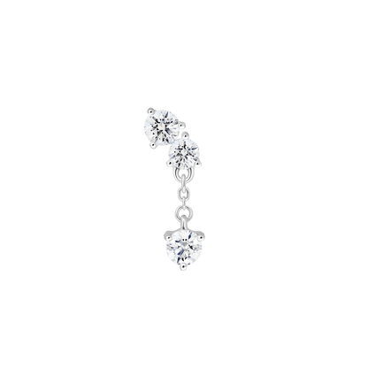 The Mini Angle Drop Single Earring - Lotus Diamond