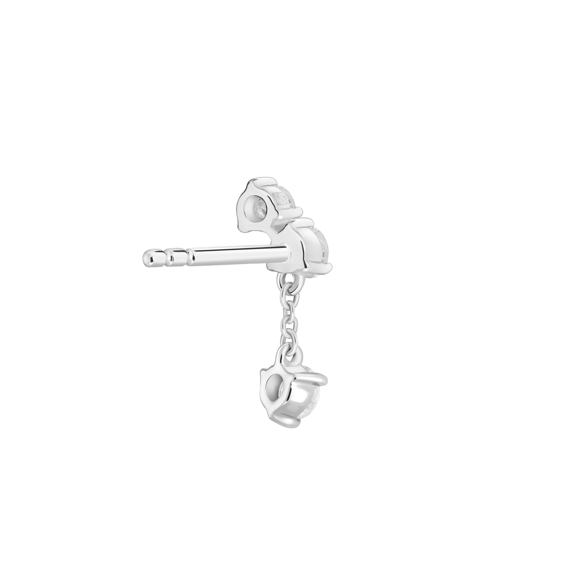 The Mini Angle Drop Single Earring - Lotus Diamond