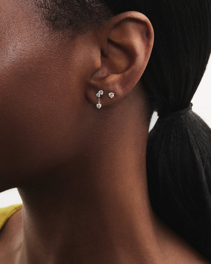 The Mini Angle Drop Single Earring - Lotus Diamond