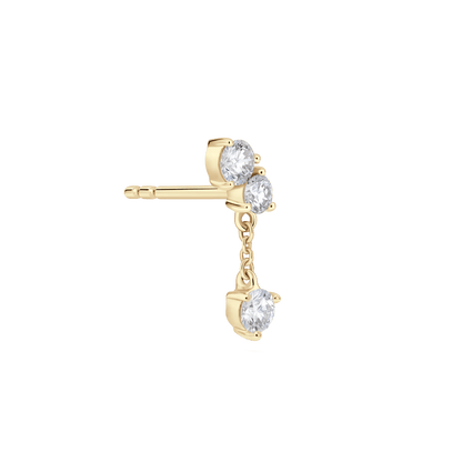 The Mini Angle Drop Single Earring - Lotus Diamond