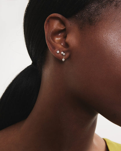 The Mini Angle Drop Single Earring - Lotus Diamond